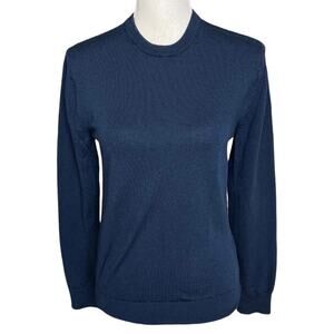 Bonobos navy blue extra fine merino wool sweater preppy quiet luxury heritage